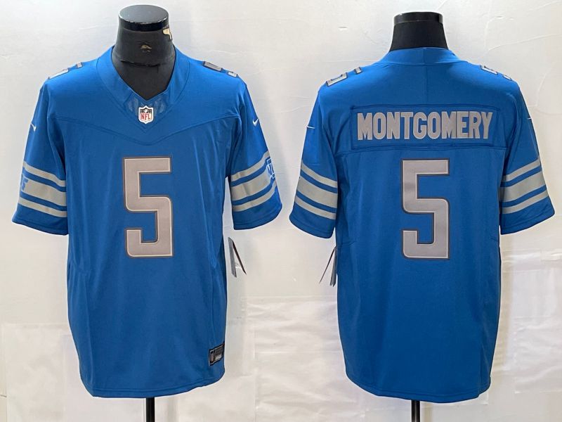 Men Detroit Lions #5 Montgomery Blue three generations 2024 Nike Limited NFL Jersey style 1->indianapolis colts->NFL Jersey